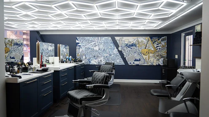 Cherry Barbers modern barbershop interior serving Cherry Creek Denver and Glendale