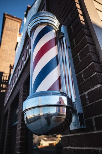 Cherry Barbers barber pole near Glendale Colorado