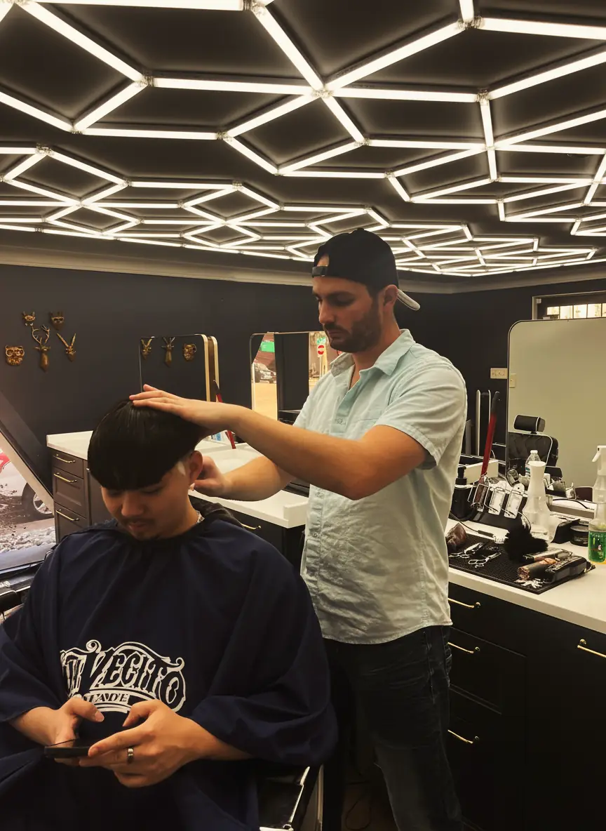 Master Barber Edward at Cherry Barbers Denver