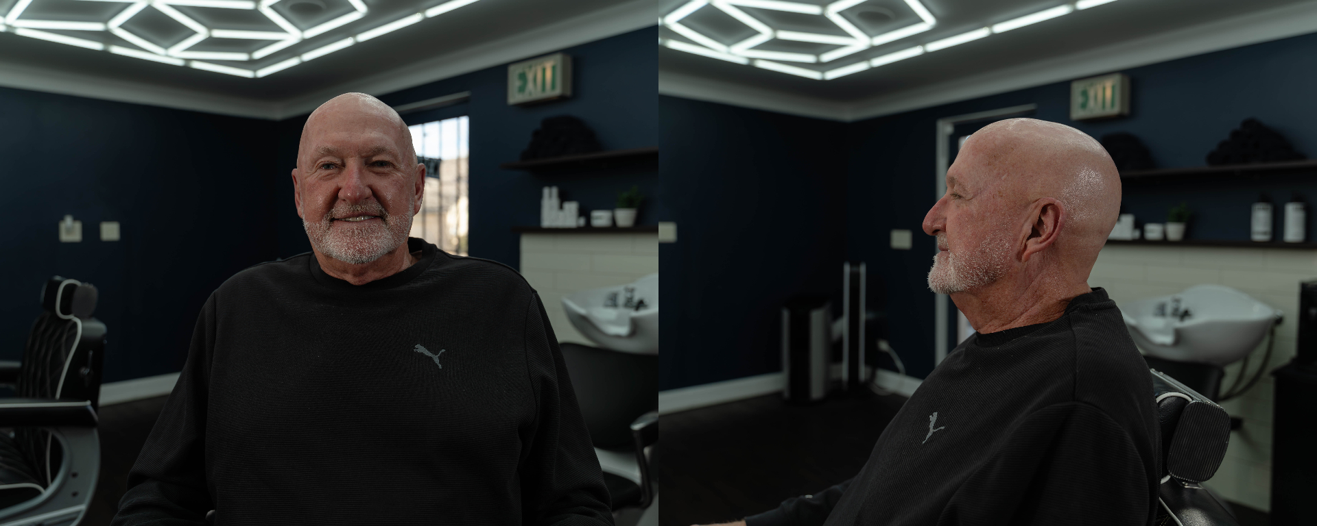 Head shave and beard trim service for men at Cherry Barbers top rated barbershop Cherry Creek Denver Colorado